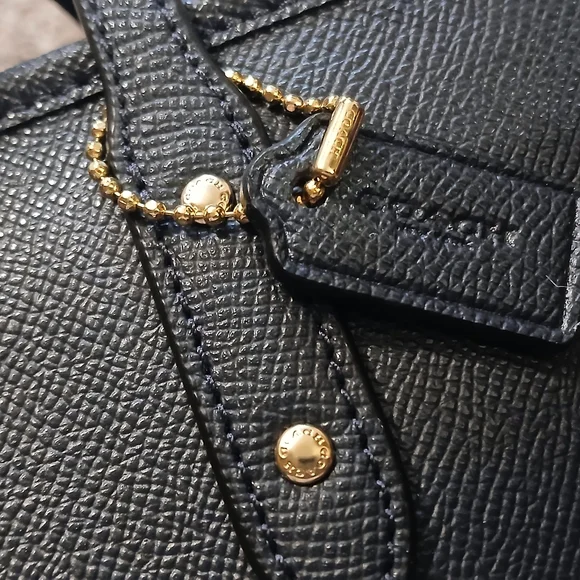 🖤 Coach Small City Tote | Midnight Navy / Black Crossgrain Leather | Gold HW - Picture 6 of 12